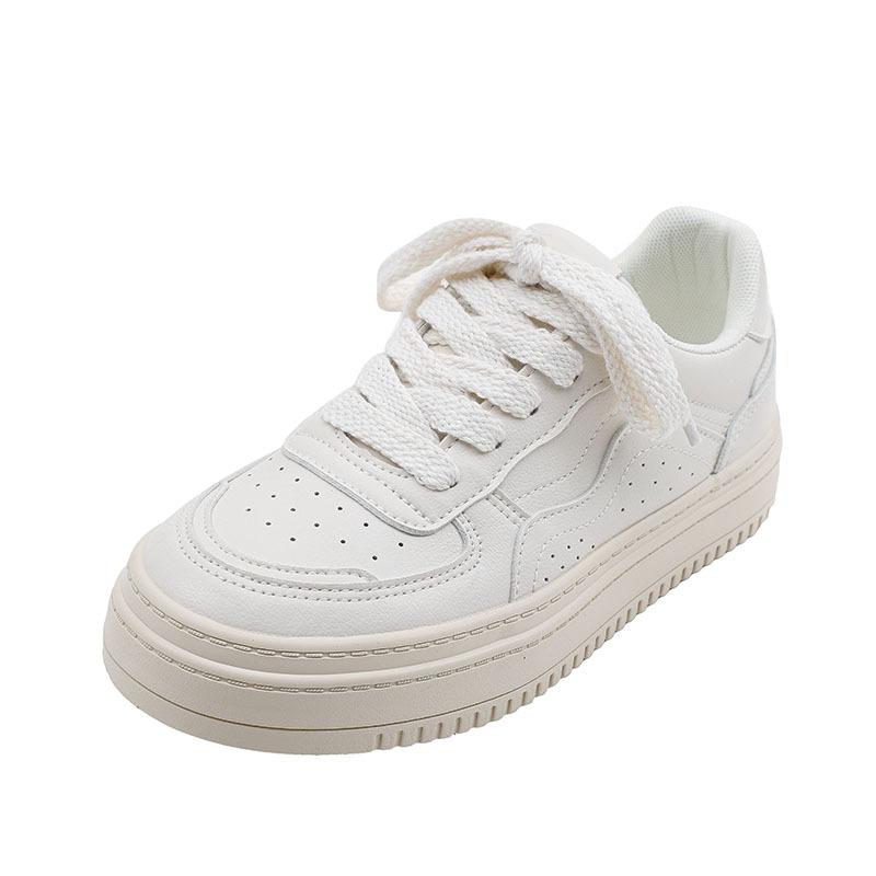 Спортивная белая обувь на толстой подошве в стиле ретро, повседневная женская обувь