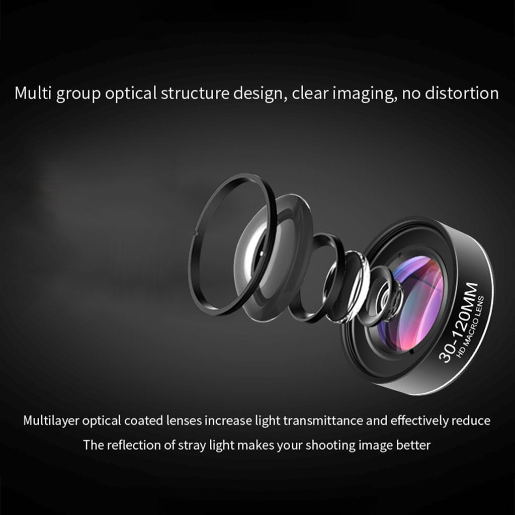 Cell Phone NaMacro Lens 30mm-120mm Smartphone Camera Lens No Distortion with Storage Box Replacement