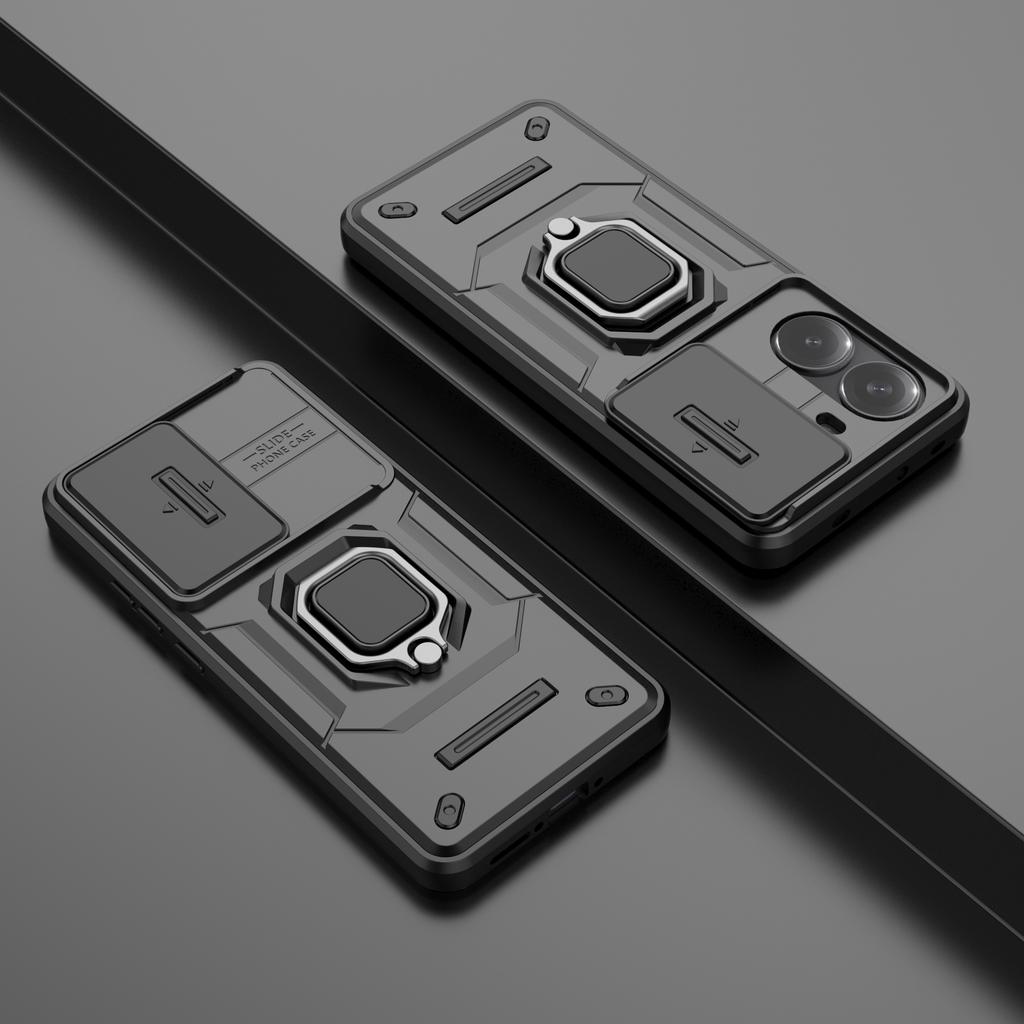 Для Xiaomi Poco X7 Pro 5G/Redmi Turbo 4 5G Чехол PC+TPU Подставка Защита телефона с крышкой для объектива