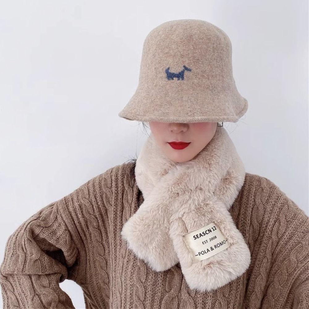 Thickened Neck Scarf Plush Faux Rabbit Fur Scarf Cute Neck Warmer Collar Scarf Autumn Winter