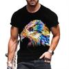 Летняя футболка Мужская 3D Попугай Топы с короткими рукавами Повседневная футболка с уличными животными Футболка большого размера Мужская одежда Дизайнерская одежда