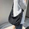 Washed Denim Bag Large Capacity Messenger Bag Student Class Bag Women's Canvas Bag Simple Shoulder Bag