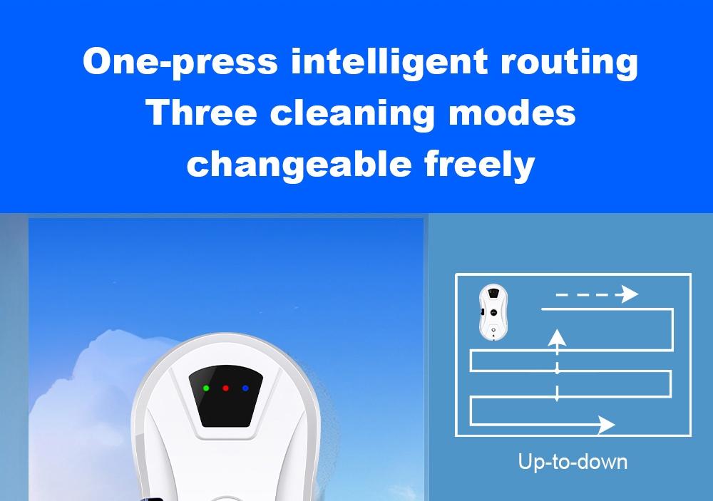 LIECTROUX YW610 Robot Window Cleaner, Single Water Spray, 2800Pa Suction, 30ml Water Tank, Border Detection