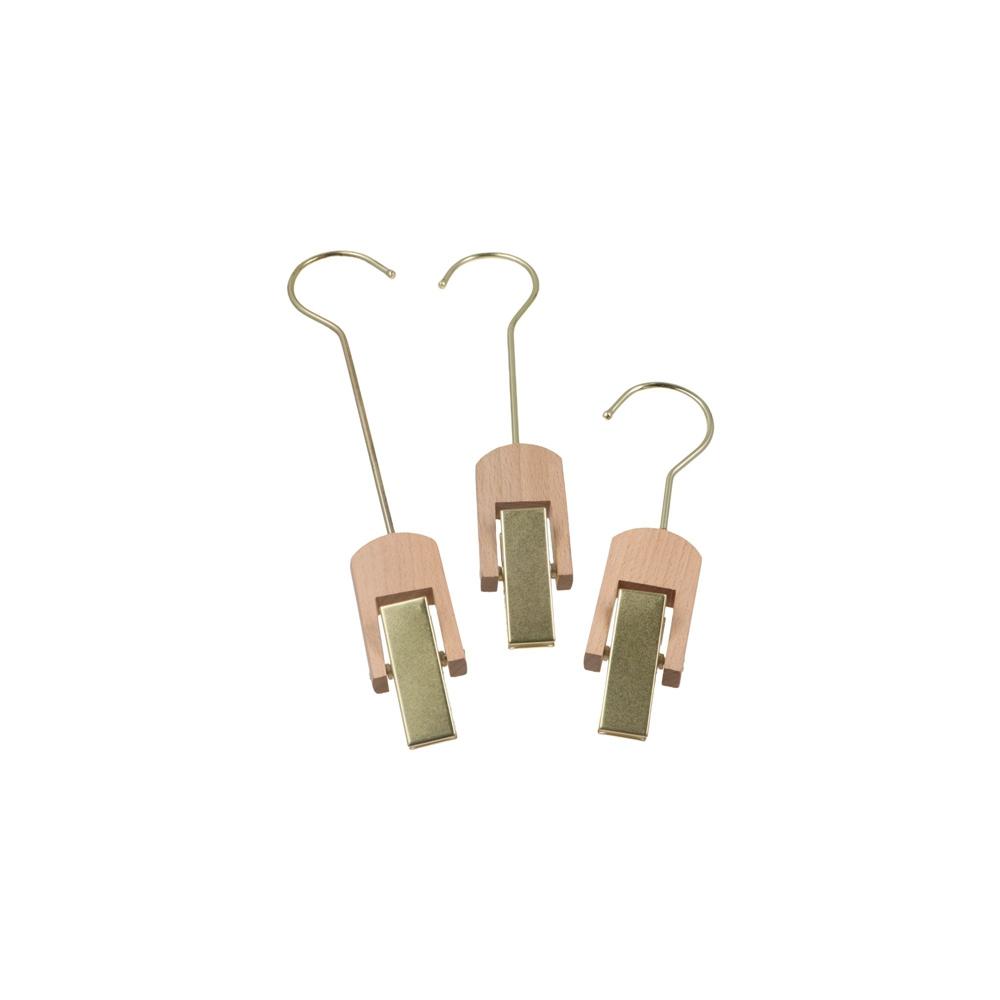 Hanging Clothes Clip Gold/Silver Hat Hangers Creative Solid Wood Single Clip  Store