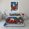 Santa and Reindeer Christmas Scene Bedding Duvet Cover Set Duvet Cover Pillowcases  (1*Duvet Cover 2*Pillowcases, without duvet insert)
