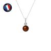 Pendant - - Genuine Chocolate Cultured Pearl 6-7 Mm - White Gold - 42 Cm Chain