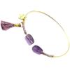 [Q1370] - Golden Purple 'Boho' Handcrafted Bracelet - 50 Mm 10 Mm