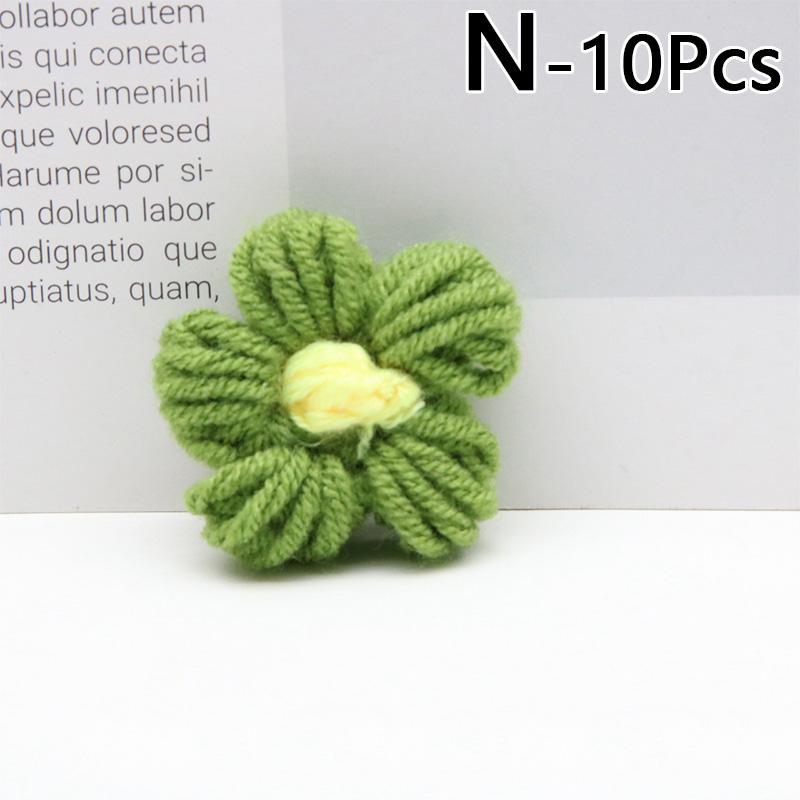 10pcs Hand-knitted Flower Applique Sew On Patches Floral Applique Decor For Clothes Shoes Hats Craft Diy Hair Clip Wedding Decor