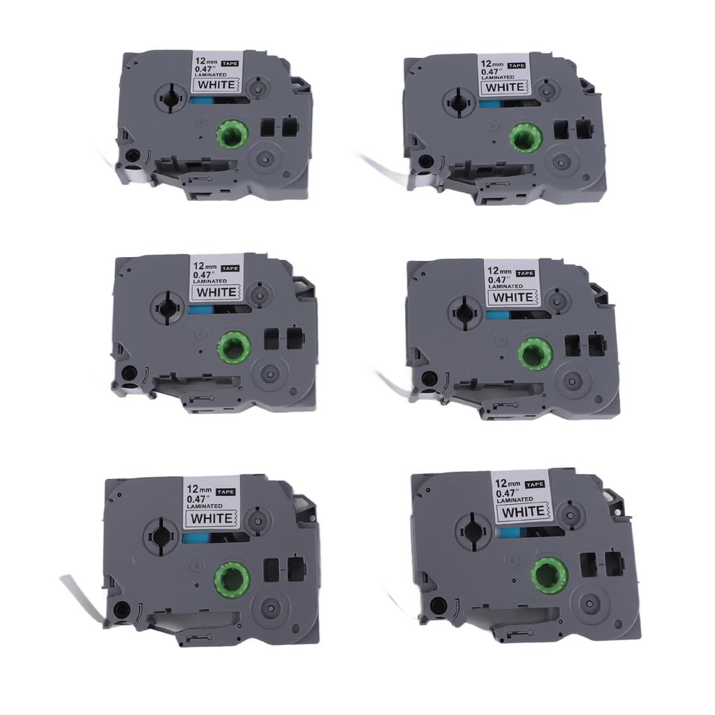 Лента для этикеток шириной 12 мм, длиной 8 м, черная на белом, водонепроницаемая, с сильным клеем, этикеточная лента