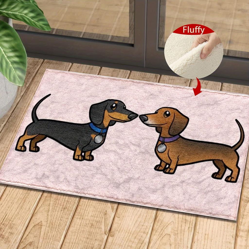 VIKAMA Cute Maltese Dog Print Bath Mat Non Slip Absorbent Washable Puppy Floor Rug Entrance Doormat Pet Lover Home Decor