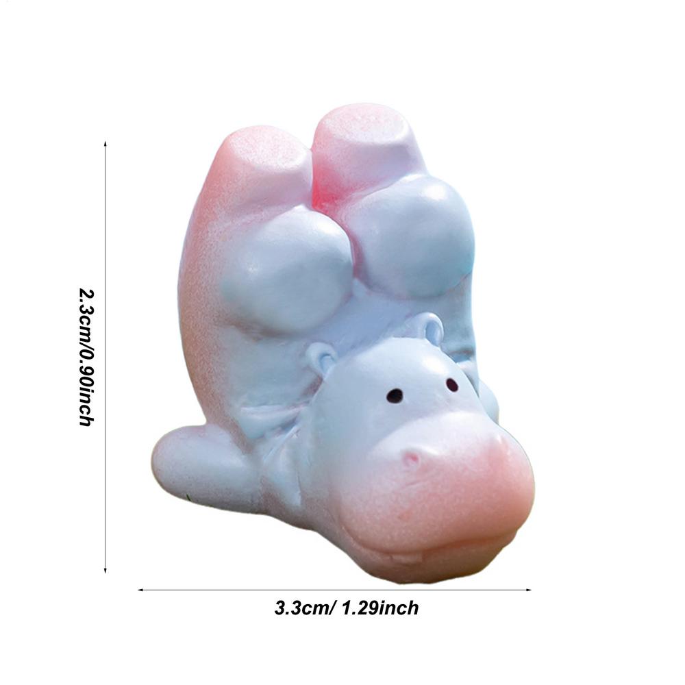 Mini Cute Hippo Resin Figurines Car Interior Animal Accessory Baby Hippo Sculpture Desk Decoration Home Desk Decoration