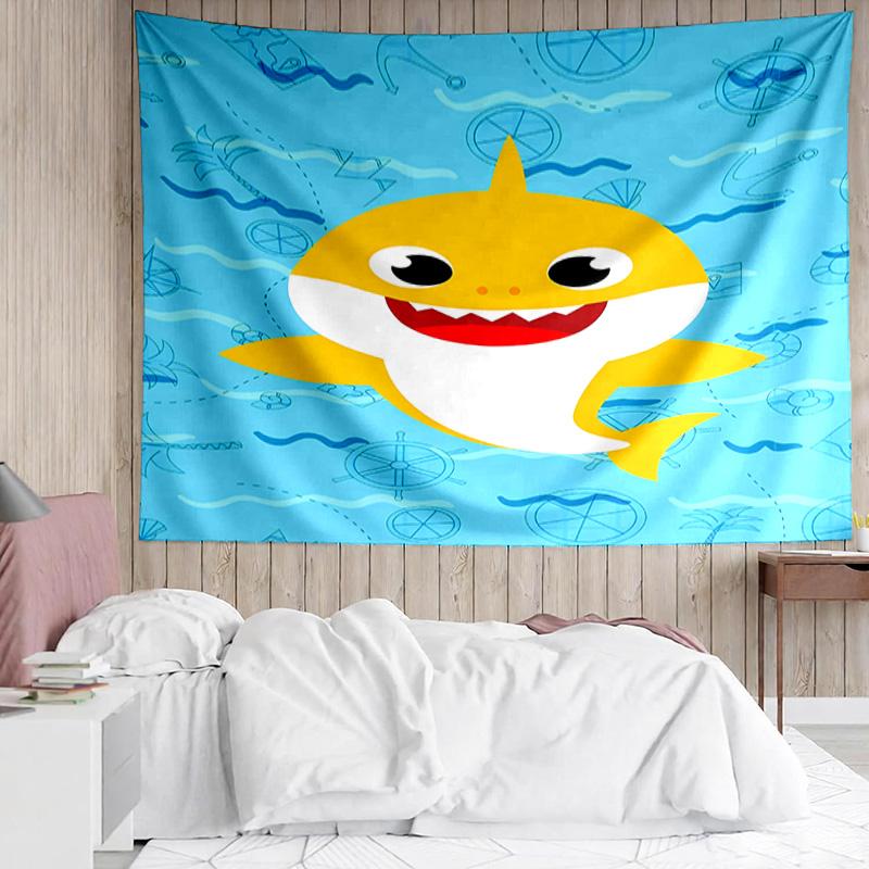 B-Baby Shark Tapestry for Bedroom Aesthetic Classroom Tapestries Wall Hanging for Living Room Dorm Office,Ideal Creative Gift