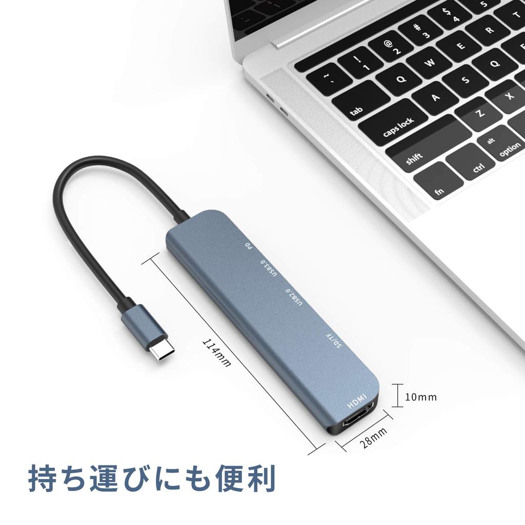 USB C Хаб 6 в 1 Адаптер Type C Расширение USB HDMI Зарядка PD 100 Вт Высокая скорость Слот для карты Расширение Док Высокоскоростная передача данных Совместим с