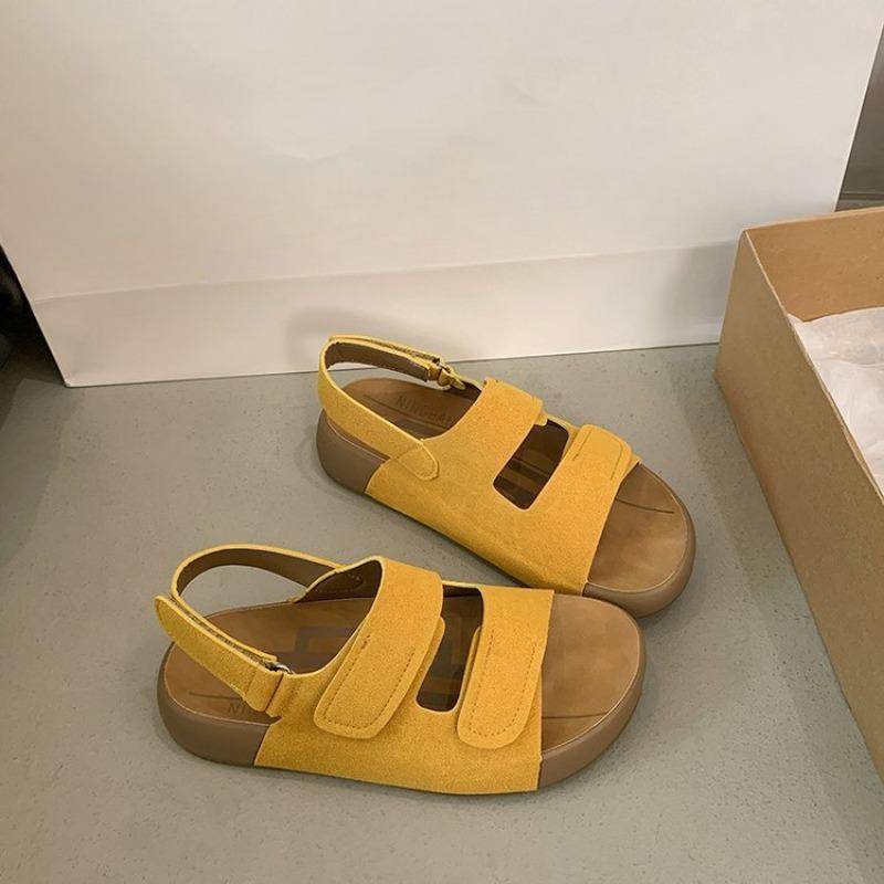 Новые сандалии на толстой подошве на липучках, универсальная повседневная спортивная пляжная обувь