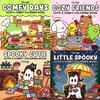 Раскраска на Хэллоуин для взрослых и подростков COZY FRIENDS с милыми жутковатыми существами для хэллоуинских подарков
