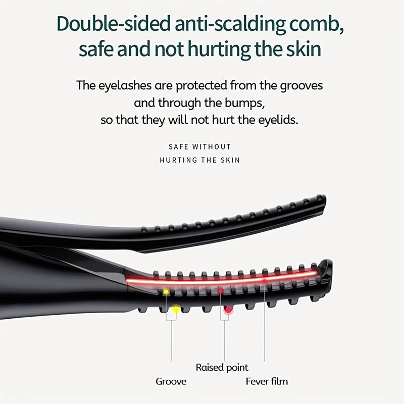 Щипцы для завивки ресниц с подогревом и зажимом, перезаряжаемые щипцы для завивки ресниц, долговечный косметический инструмент с естественным изгибом для наращивания ресниц