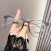 Korean Ultra-light Plain Anti-blue Glasses Frame Women's Large Frame Online Celebrity Cold Brown Glasses Slim with Degrees.