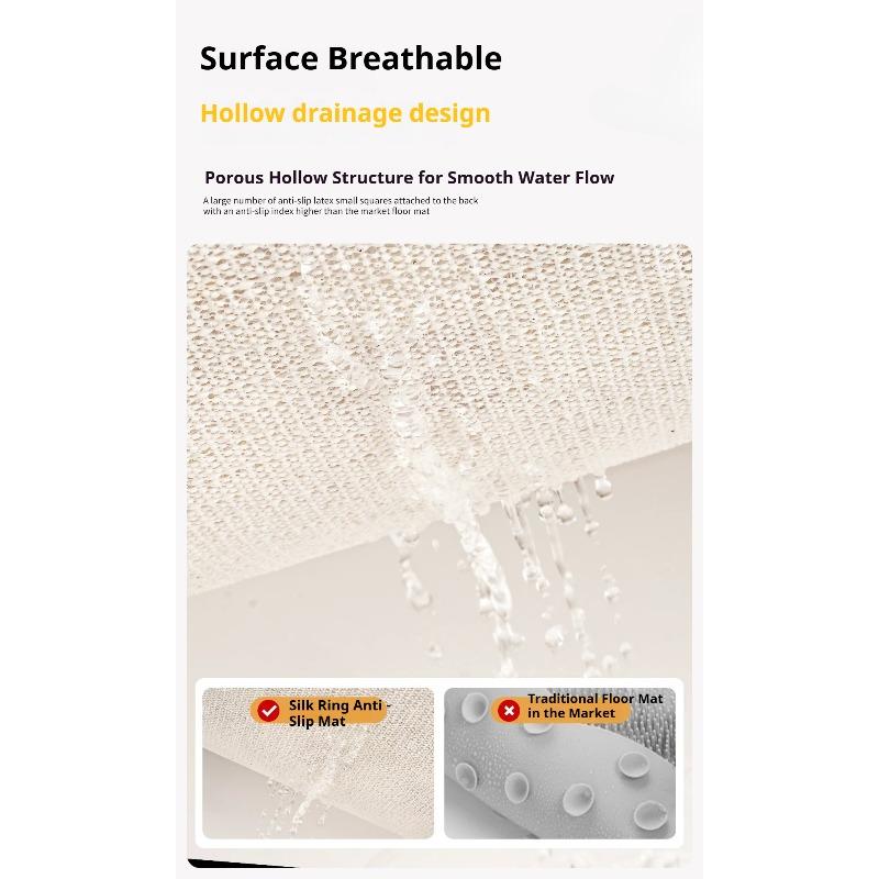 Bath Mat Non Slip Shower Mat for Bathroom Hollow Drainage Floor Mat for Shower Thickened Anti Slip Bathroom Carpet