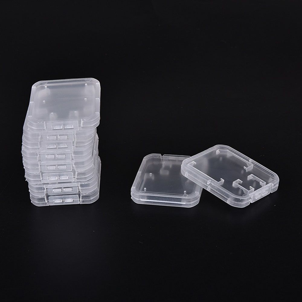 10PCS Clear Standard Holder Memory Card Case Transparent Storage Box SD/TF SDHC Card