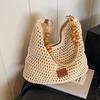 Seaside Vacation Beach Woven Bag Women's New Hollow Knitted Handbag Large-capacity One-shoulder Underarm Bag