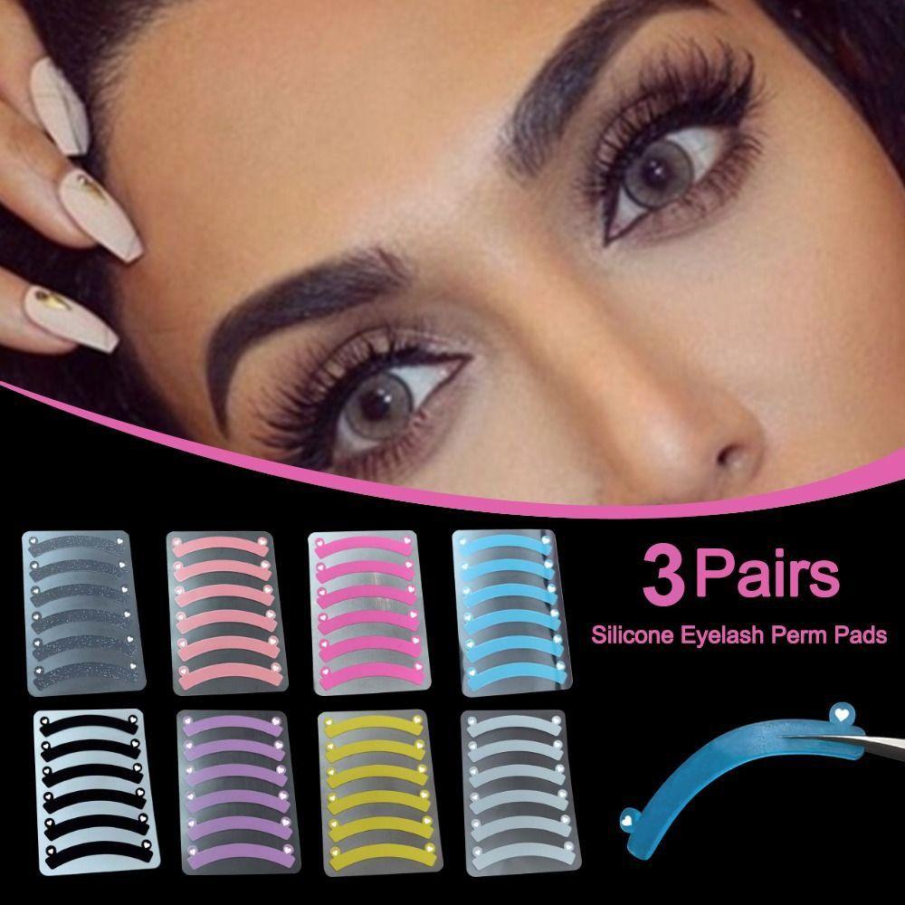 3Pairs Reusable Silicone Eyelash Perm Pads Applicator Tools Eyelash Lifting Shield  for Women
