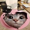 1PC Kitten Heart Office Round Area Rug, Indoor Mat Suitable ForOffice, Under Office Chairs Bedroom Living Room Home Decor, Room Deco,  f018