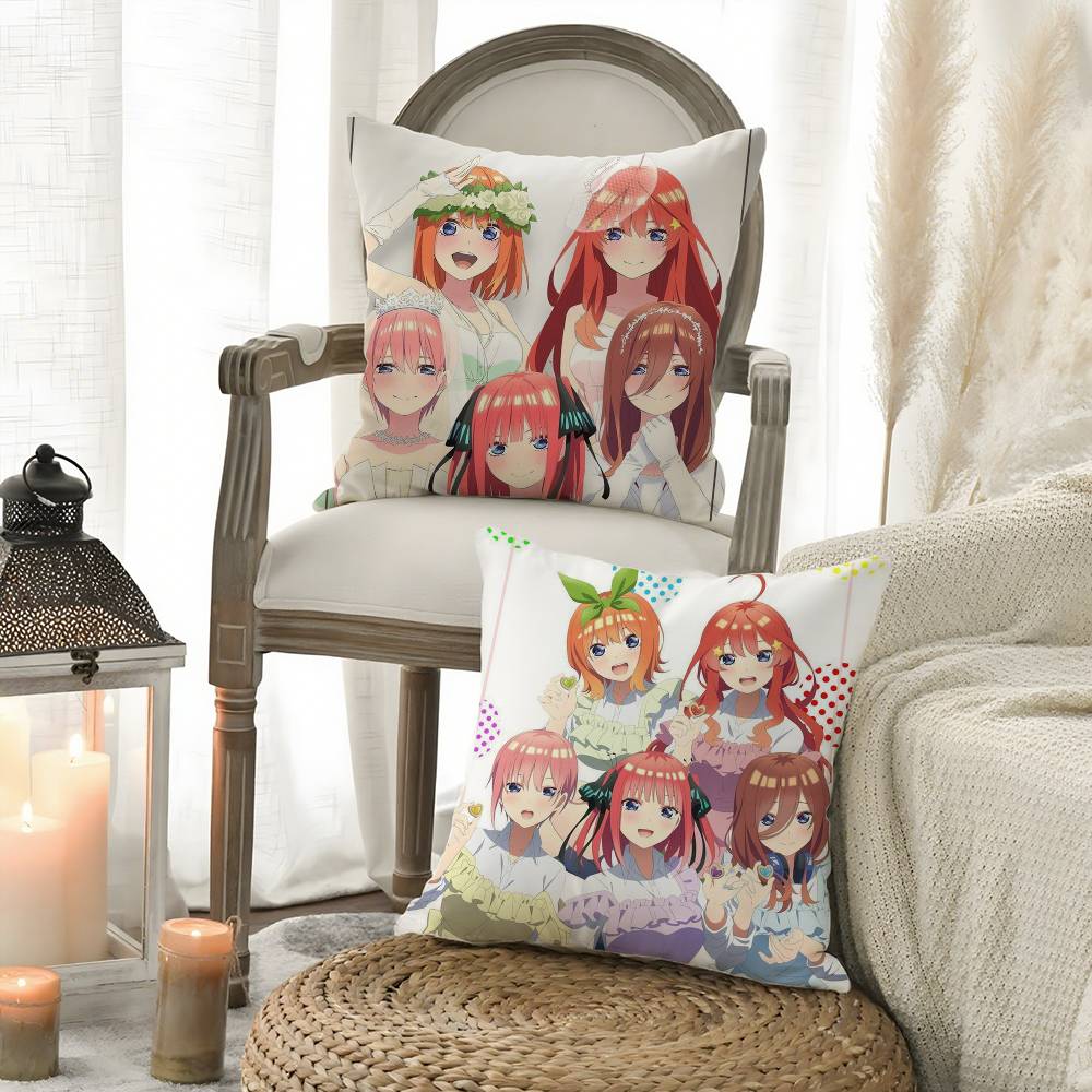 Наволочка The Q-Quintessential Quintuplets Диванная Короткий Плюш Двусторонняя HD Печать Комната Домашний Офис Подарок Чехол на Подушку
