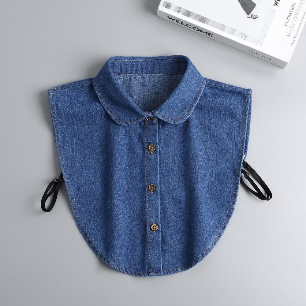 Detachable Denim Fake Collar Sharp Collar False Blouse Collar Adjustable Neckline Decorative Shirt