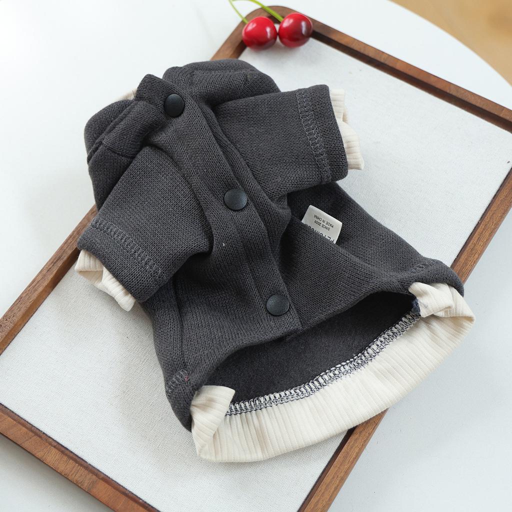 Pet Hoodie for Small Dogs Puppy Spring Autumn Two Legs Harness Outing Embroidered Letter Fake Two Piece Sweatshirt