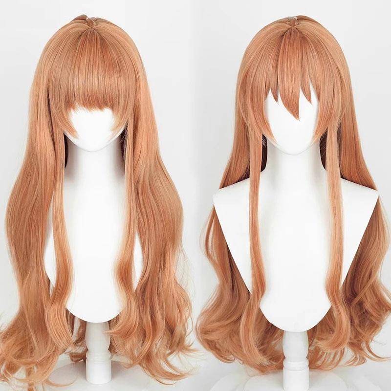 Парик для косплея Aisaka Taiga, аниме, оранжевый, розовый, кудрявый, длинный, термостойкий, синтетический, волосы Taiga Aisaka, парики для Хэллоуина в стиле аниме + шапочка для парика