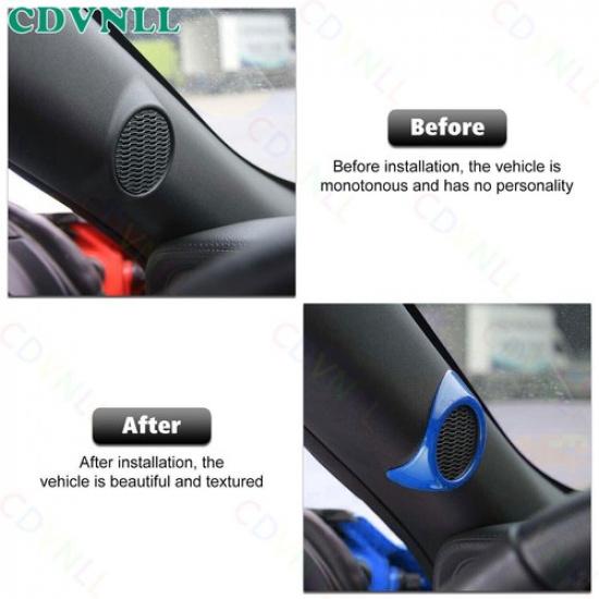 Front A Pillar Horn Frame Cover Trim 2PCS For Ford Mustang 2015- Bright Blue