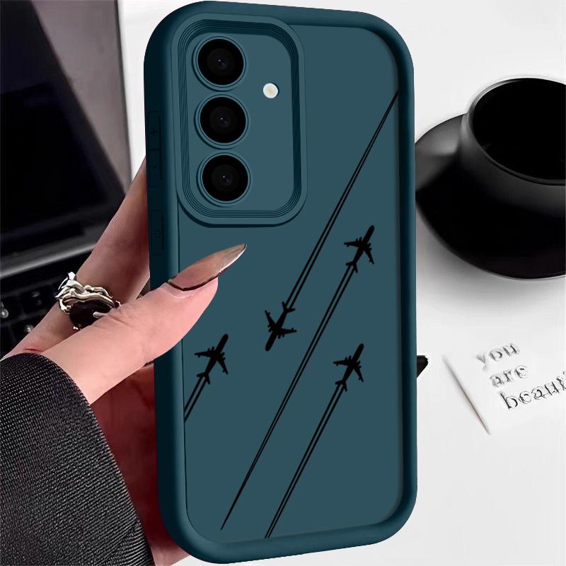 Aircraft Route Print Matte Shockproof Case For Samsung S25 S24 FE S23 Ultra S22 A16 A56 A15 A55 A36 A35 A54 A15 Lens Protection TPU Soft Phone Cover