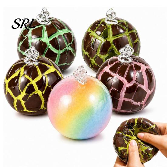 Soft Squeeze Toy Wax Cracking Ball Toy, Crispy Chocolate Stress Relief Reduction Gadget Slow Rising Fidget with Crackable Texture, Party Favors