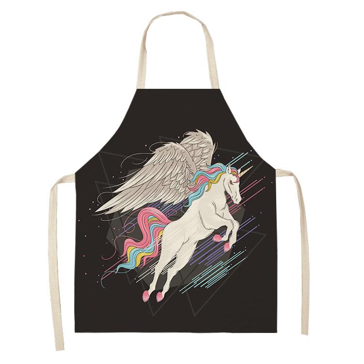 Фартук из альпаки с принтом радужной лошади, подходит для дома и кухни, детский фартук, женские аксессуары для приготовления пищи, детский фартук