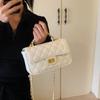 New High-end Patent Leather Embroidery Thread Rhombus Chain Bag Portable Shoulder Messenger Women's Bag