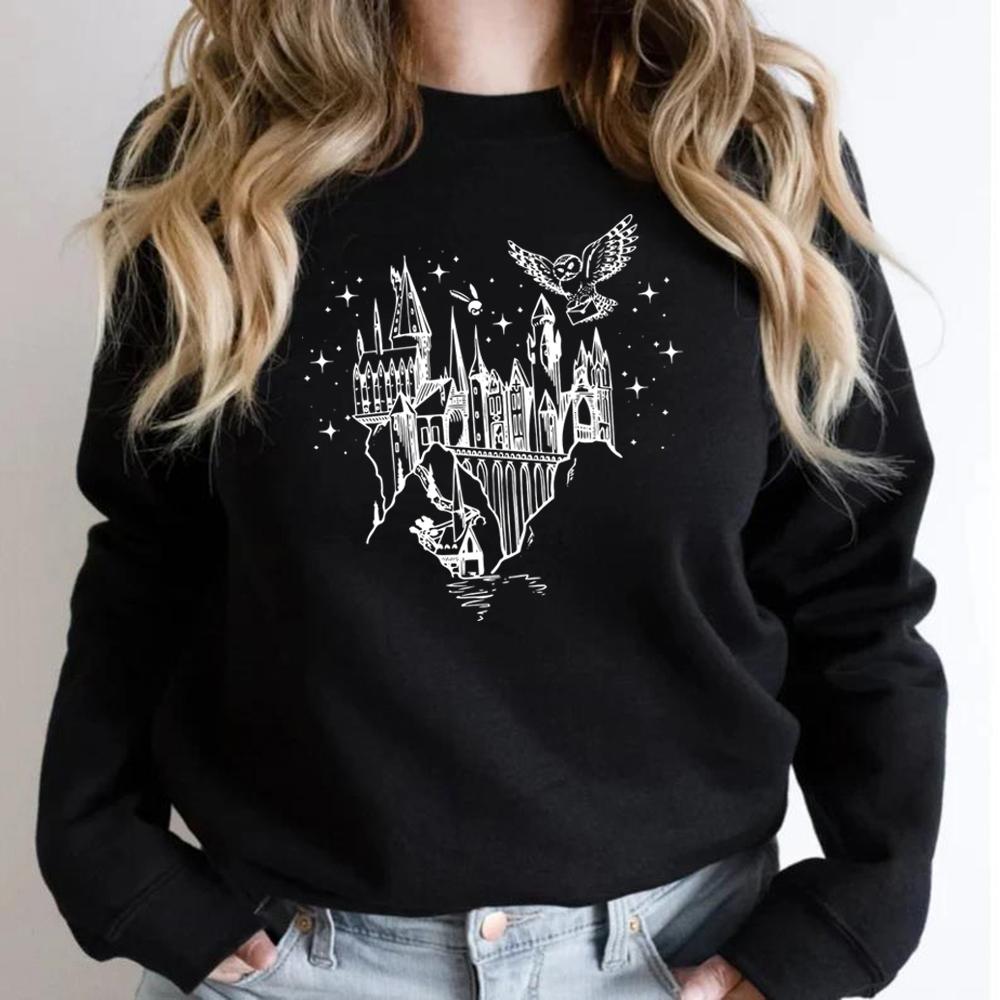 Wizard Castle Sweatshirt Believe In Magic Hoodies Magical School Sweatshirts Women Long Sleeve Pullover Wizard School Hoodie Top