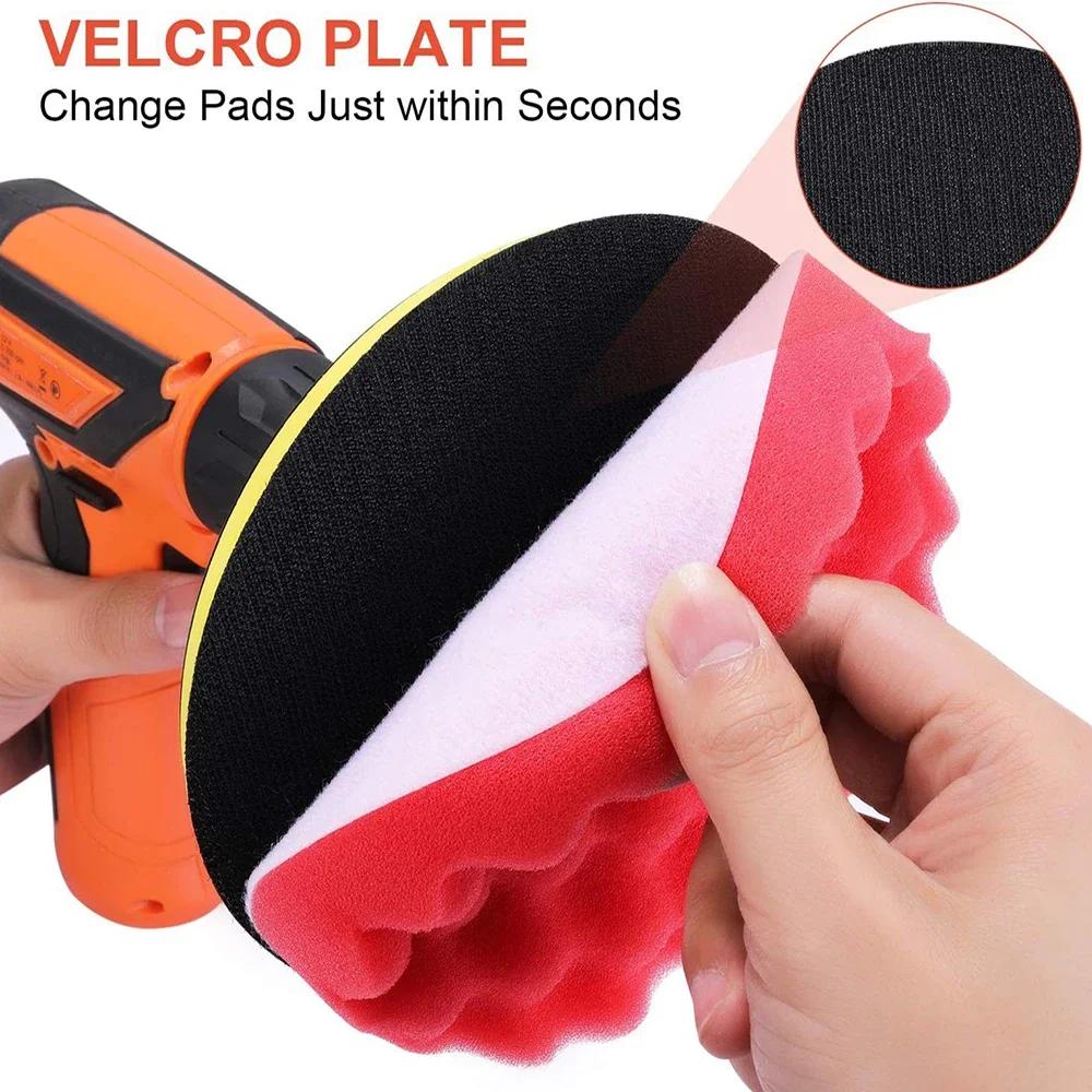 8Pcs Car Polishing Pads Kit 3/4/5/6/7 Inch Foam Sponge Buffer Pad Buffing Disc Set Polisher Polishing Machine Wax Pads