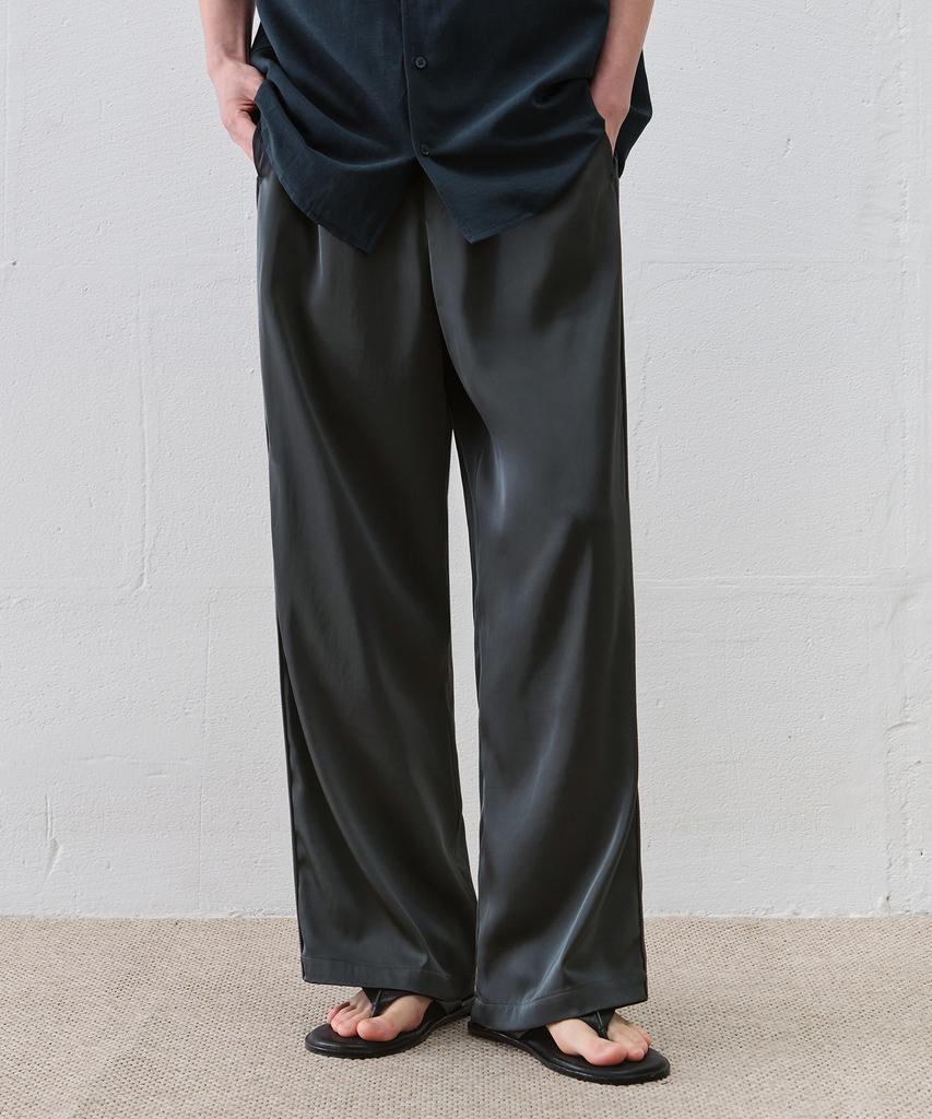 DRAW FIT Luster Single Line Track Pants [Charcoal]