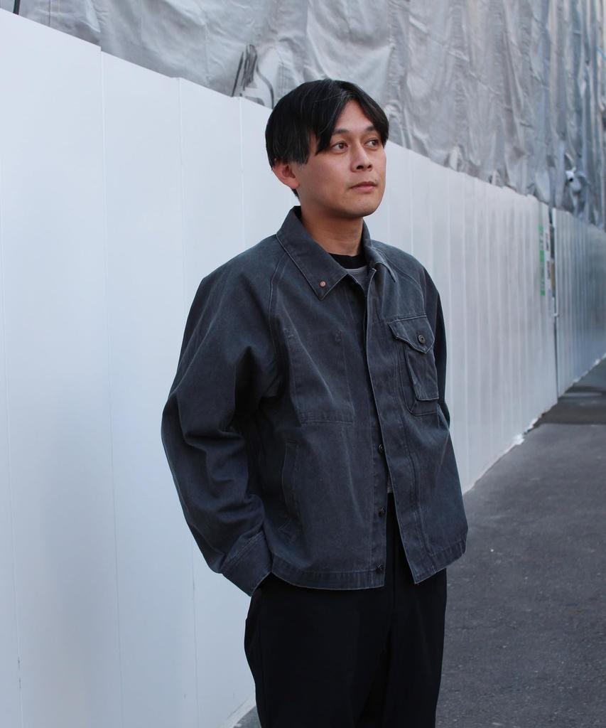 Snow Peak Sulfur Dyed Fade Coverall Outer Jacket for Men and XL JK-26SU015 Women, CHARCOAL,