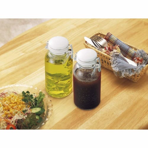 Seisho Cellar Mate Storage Jar, One-Push Convenient Bottle, Condiment Container, Dressing Bottle, Glass Container, 500ml, Made in Japan, 223415