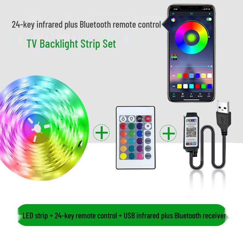 5V RGB Цветная USB-подсветка для телевизора - Самоклеящаяся светодиодная лента для создания атмосферы