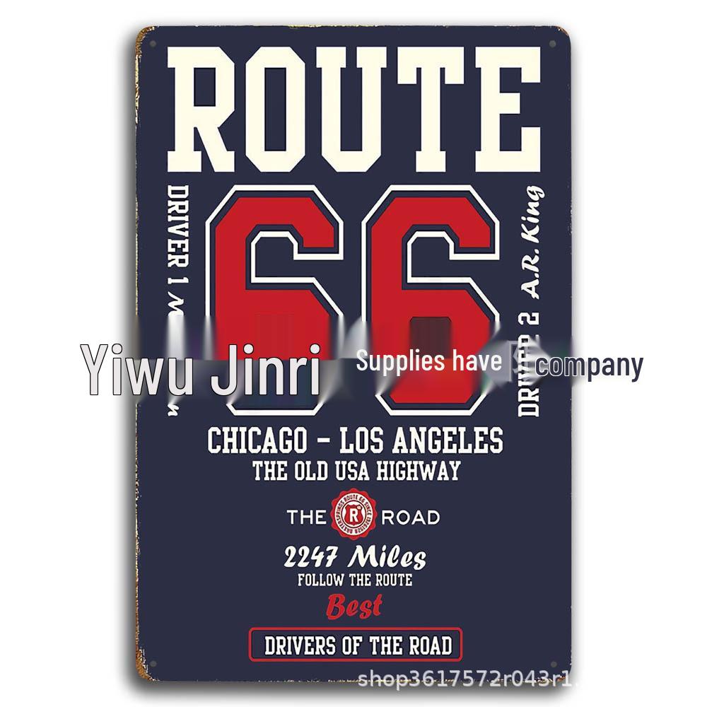 Ретро жестяная металлическая вывеска Route 66 - Декор для стен American Iron Art