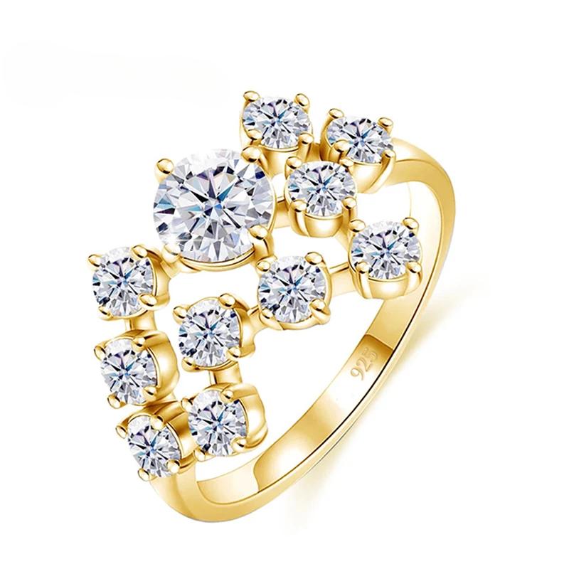 Кольцо Full D с муассанитом, стерлинговое серебро 925 пробы, лабораторное бриллиантовое обручальное кольцо, дизайнерские обручальные кольца, подарки для женщин, пройти тестер