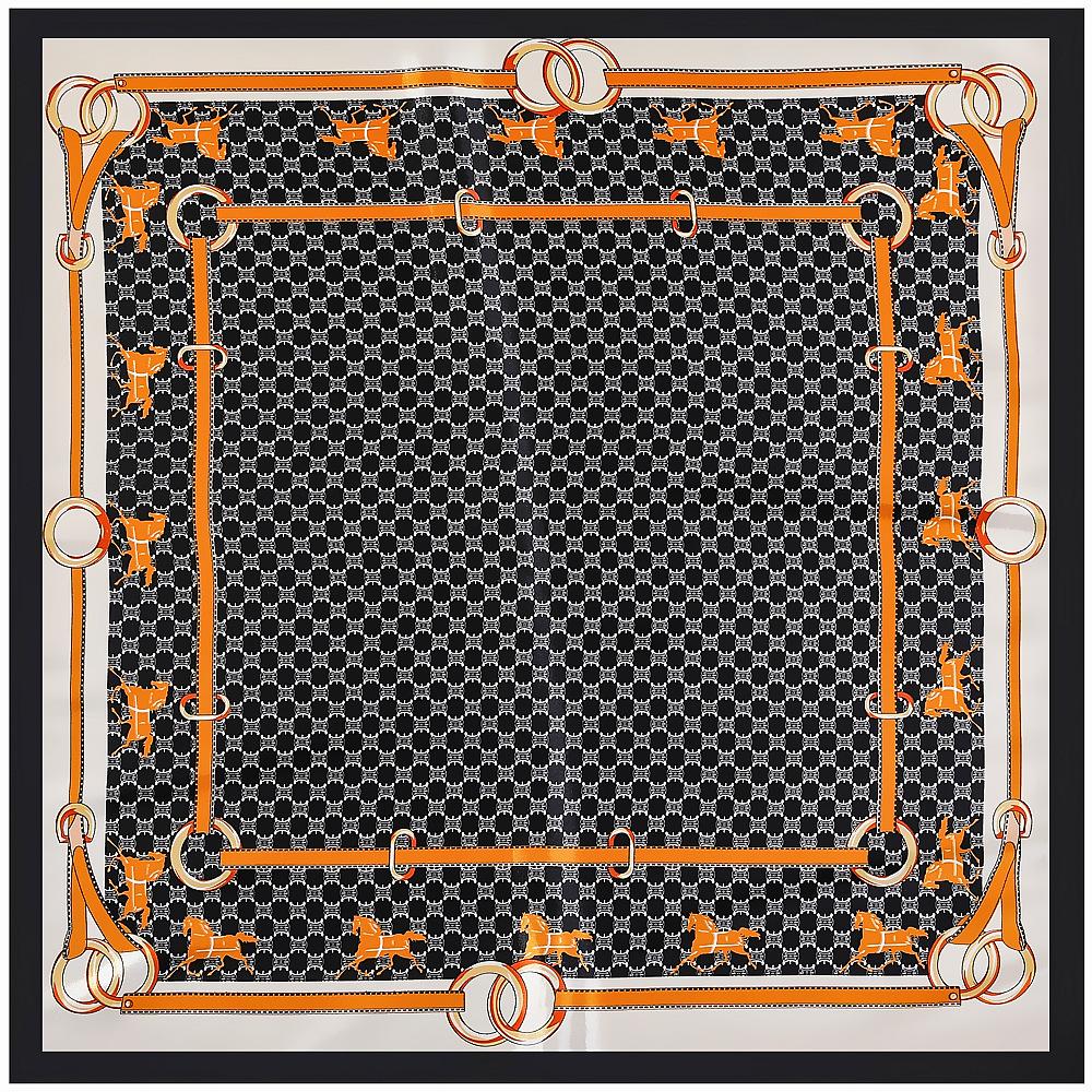 Luxury Four Leaf Clover Flower Headband Hijab Bandana Women Satin Silk Scarf Shawl Foulards Femme Square Scarves Wraps 90*90CM