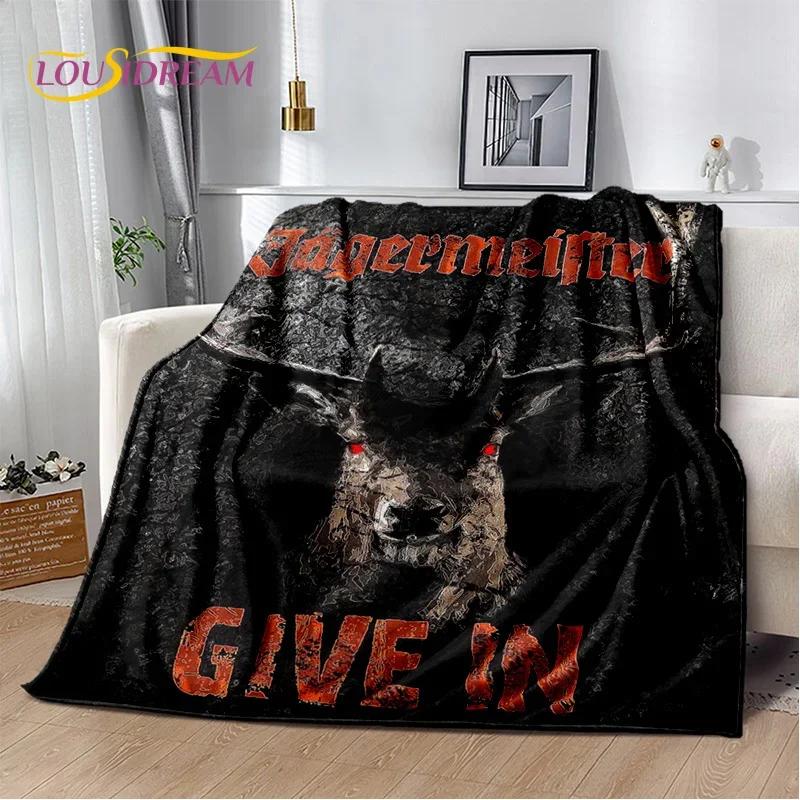 3D German J-Jaegermeister Elk Soft Flannel Blanket for Beds Bedroom Sofa Picnic,Throw Blanket for Cover Outdoors Leisure Gift