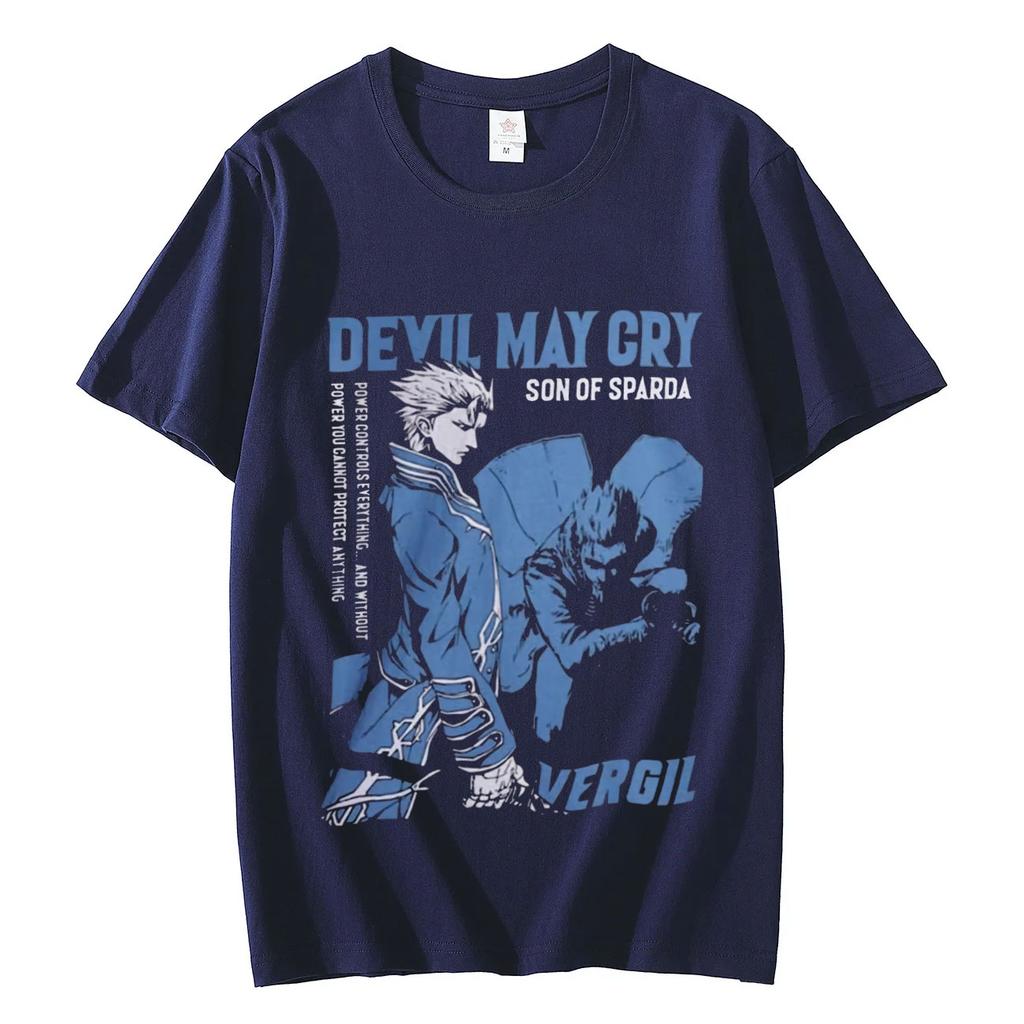 Горячая игра Devil May Cry Графические футболки Модные винтажные футболки большого размера с коротким рукавом Унисекс Повседневные хлопковые футболки Уличная одежда
