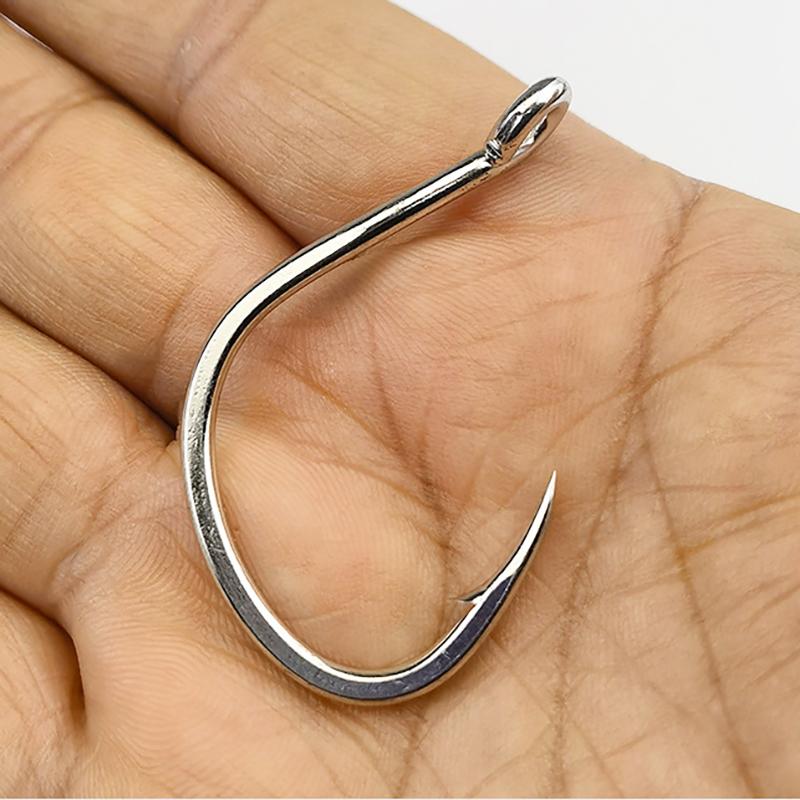 10 шт. наборов луженых антикоррозийных крючков для джиг-удочек с люверсами из высокоуглеродистой стали для глубоководной рыбалки