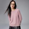 Paruo Women's 100% Cashmere Round Neck Cable Knit Sweater