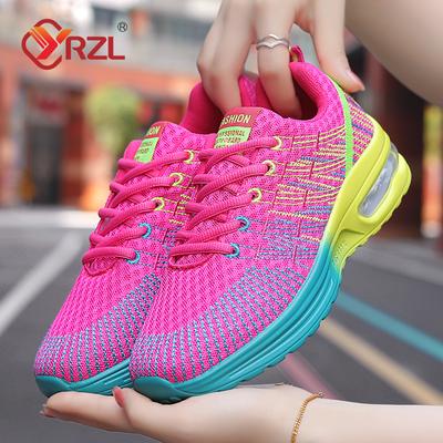YRZL Женская обувь на воздушной подушке для бега, спортивная обувь для отдыха на шнуровке, дышащая обувь для отдыха, занятий в спортзале, ходьбы, тенниса, кроссовки для легкой атлетики