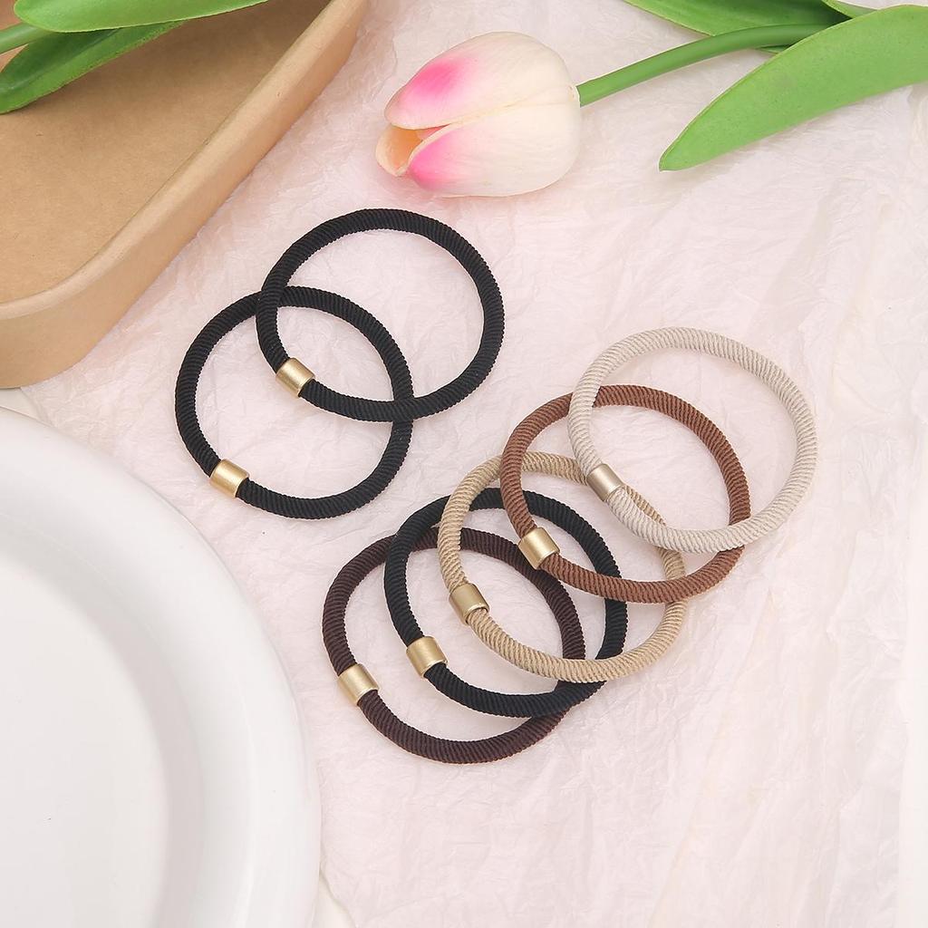5Pcs High Elasticity Maillard Headband Hair Ring Head Rope Headwear For Girl Sweet Rubber Band Hair Accessories